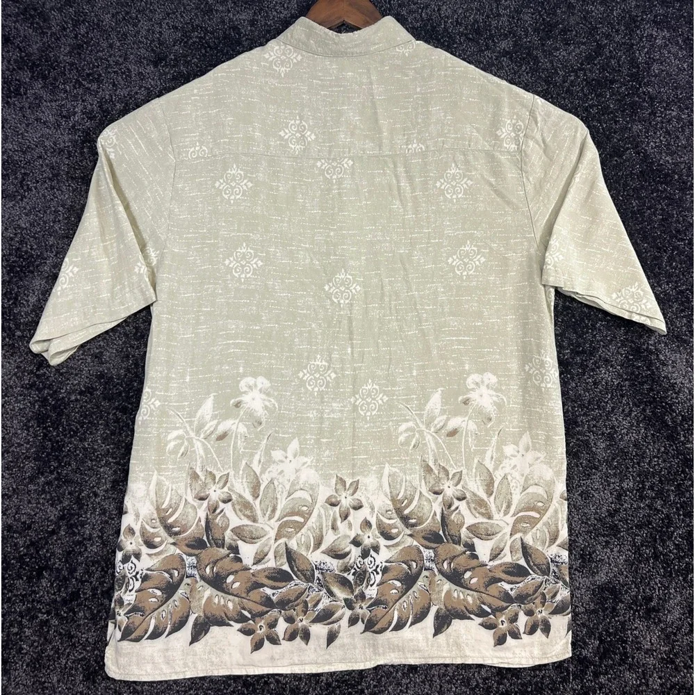 Puritan Mens Medium Short‎ Sleeve Button Up Tropical Hawaiian Shirt